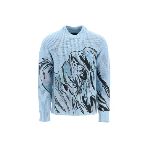 AMIRI Cashmere Sweaters Men Light Blue