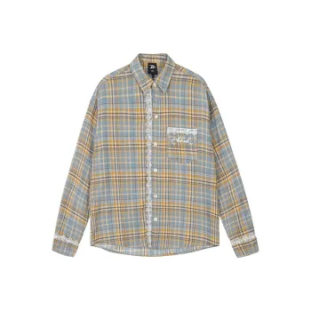 A Chock Shirt Unisex Yellow Blue Plaid