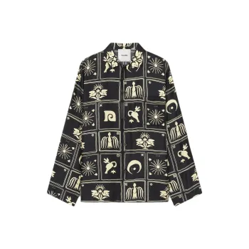 NANUSHKA Graphic print Silk Shirt
