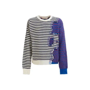 MARNI Distressed effect Colour block Jumper