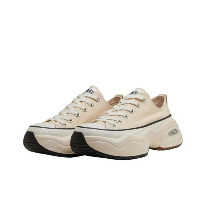 Converse All Star Anti Slip Wear Resistant Low Top Canvas Shoes Unisex Beige-1