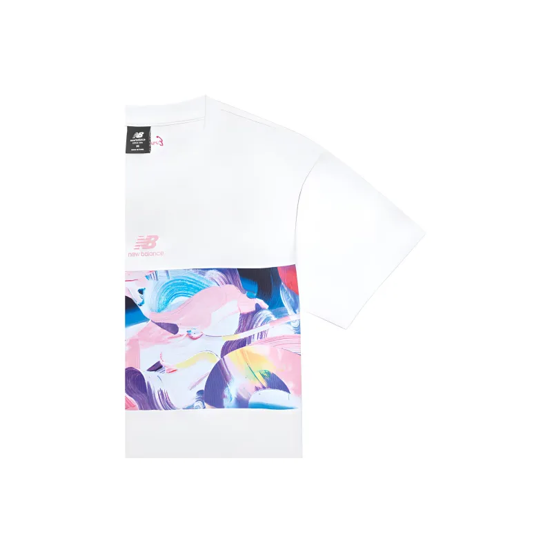 New Balance Drop Shoulder Sleeve T Shirt Women's White-5