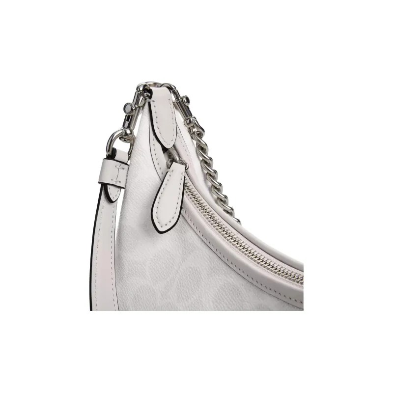 COACH Juliet Coated Canvas Shoulder Bag Tubas Women's Silver & Chalk White-5