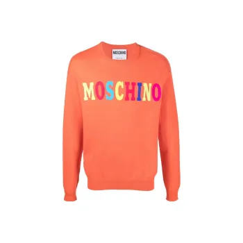 MOSCHINO Cashmere Sweaters Men Orange Red