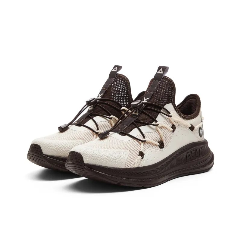 PEAK Cushioning Rebound Abrasion Resistant Slip Resistant Low Top Running Shoes Women's Light Card Brown-2