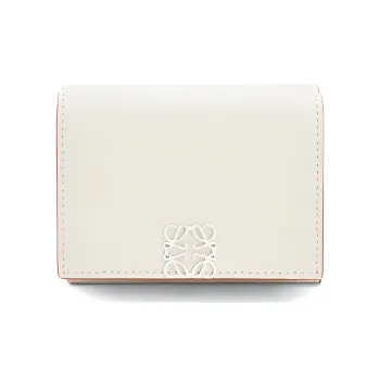 LOEWE Anagram Pebble Texture Cow Leather Wallet Women's White