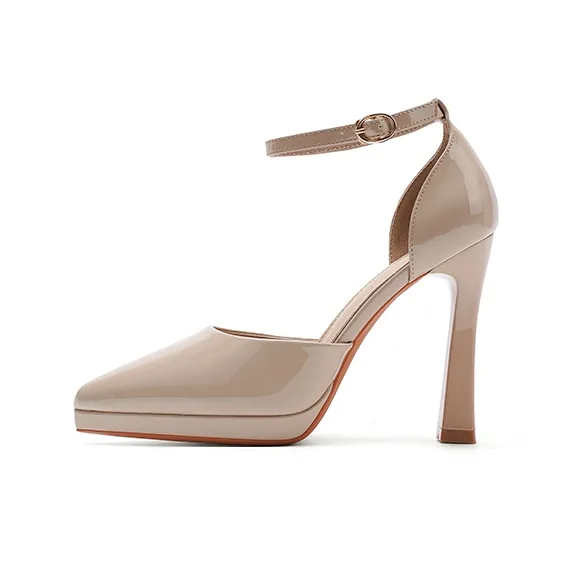 Zubumei Chunky Heel High Heels 10CM Women's-7