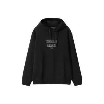 EMPORIO ARMANI Logo Embroidered Drawstring Hoodie
