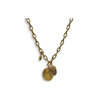 PUENTE Titanium Steel Collarbone Chain Men's Gold