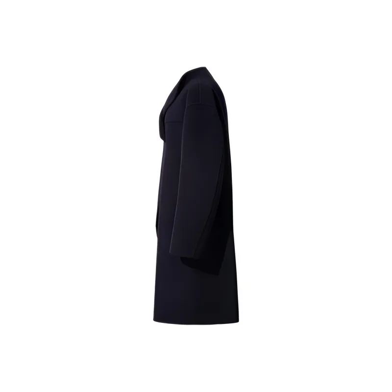 UNIQLO FW20 Velvet-feel Coat Women's Navy Blue-1