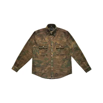 Haonanhuang Shirt Unisex Yellow Green Camouflage