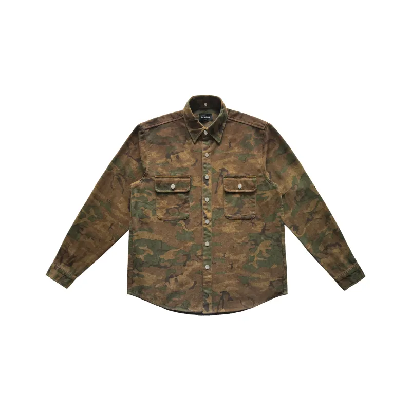 Haonanhuang Shirt Unisex Yellow Green Camouflage-0