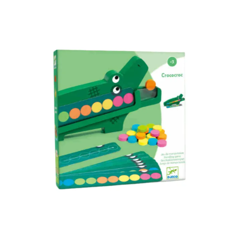 DJECO Crocodile Color Match Puzzle Game, Color Memory Sorting Board Games-1