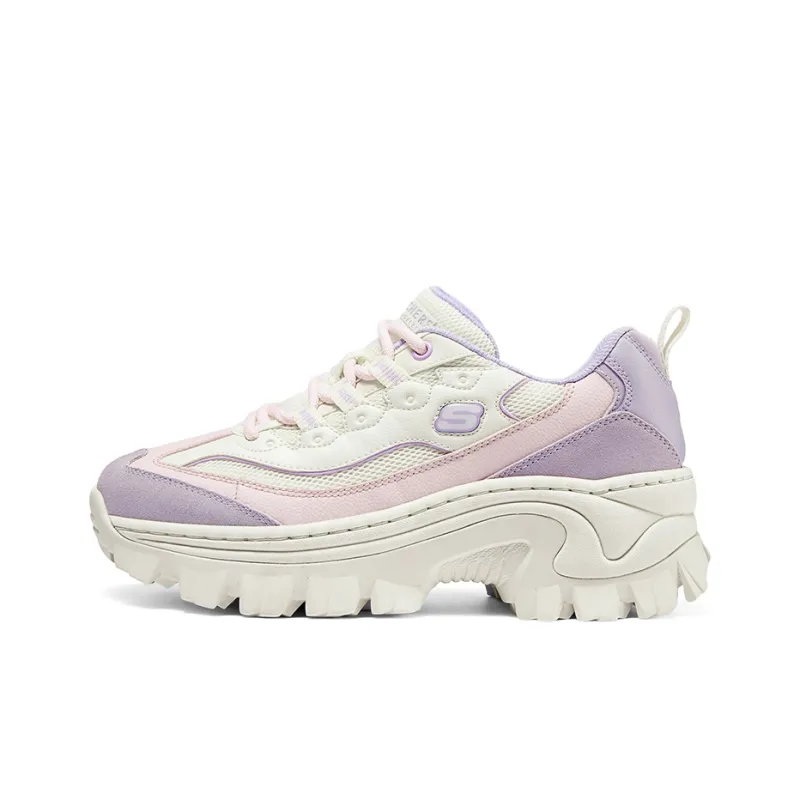 Skechers Street Anti-Slip Wear-Resistant Low-Top Casual Shoes Women's White Pink Purple-0