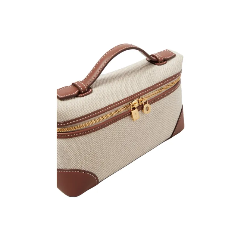 Loro Piana ExtraPocket Cotton Shoulder Bag, Crossbody Bag, Handbag Regular Women's Natural & Caramel & Sun Gold-9
