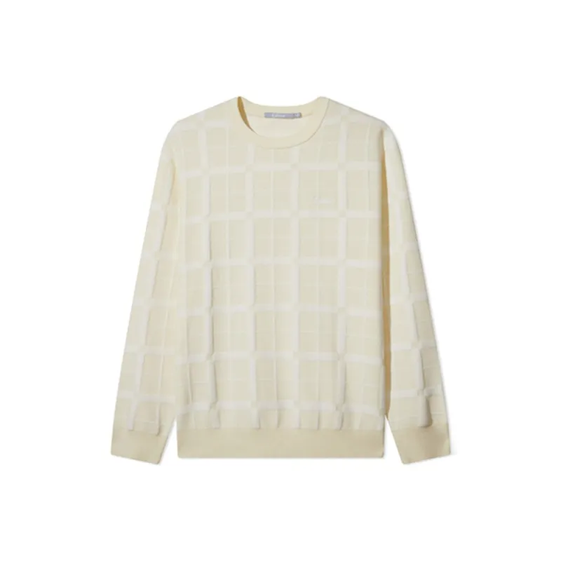 Cabbeen Sweater Warming Wool Cashmere Men's Ecru-0