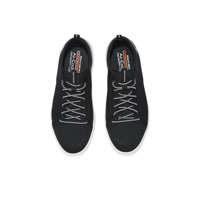 Skechers Cushioning Abrasion Resistant Breathable Slip Resistant Low Top Skateboard Shoes Men's Black-3