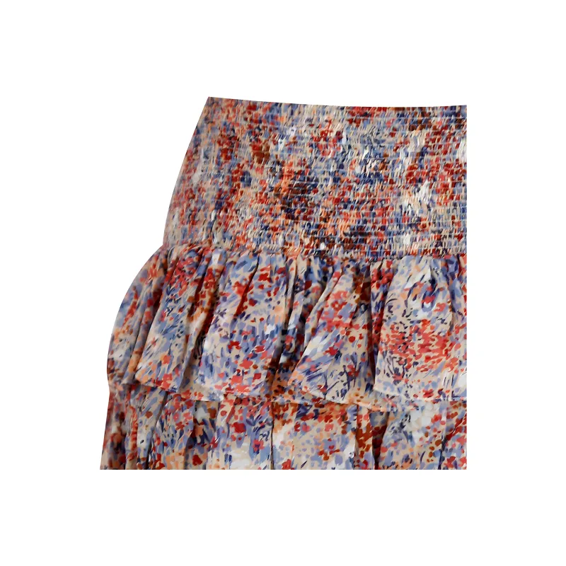 CELINE All Over Patterned Ruffled Skirt-2