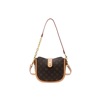 XIANGSU PU Shoulder Bag Women's Coffee & Apricot/Coffee & Brown