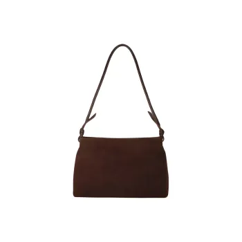 AJIDOU Cow Leather Shoulder Bag Medium Size Women's Coffee