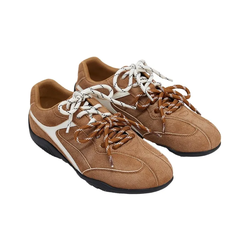 URBAN REVIVO Slip Resistant Low Top Casual Shoes Women's Khaki Brown-1