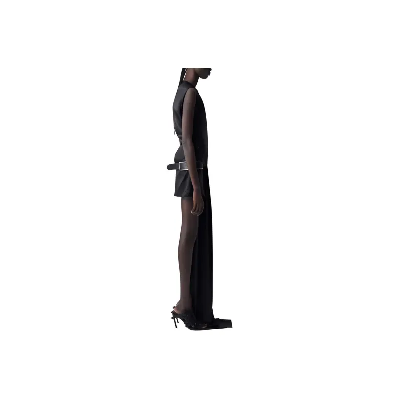 Ann Demeulemeester Mini Draped Sash Dress Sleeveless Dress Women's Black-2