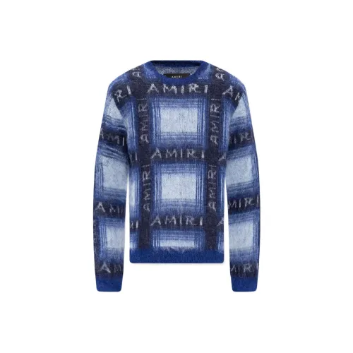 AMIRI Brushed Mohair Plaid Crew
