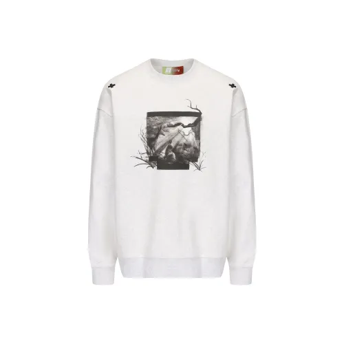 NSTNEW START Sweatshirt Unisex White Gray