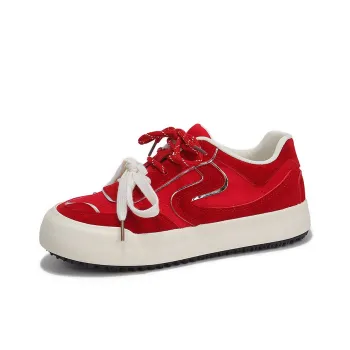 SUPEREDGE Breathable Lightweight Rebound Low Top Casual Shoes Women's Red