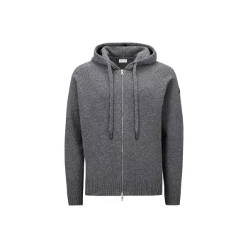 Moncler Zip Up Knitted Hoodie