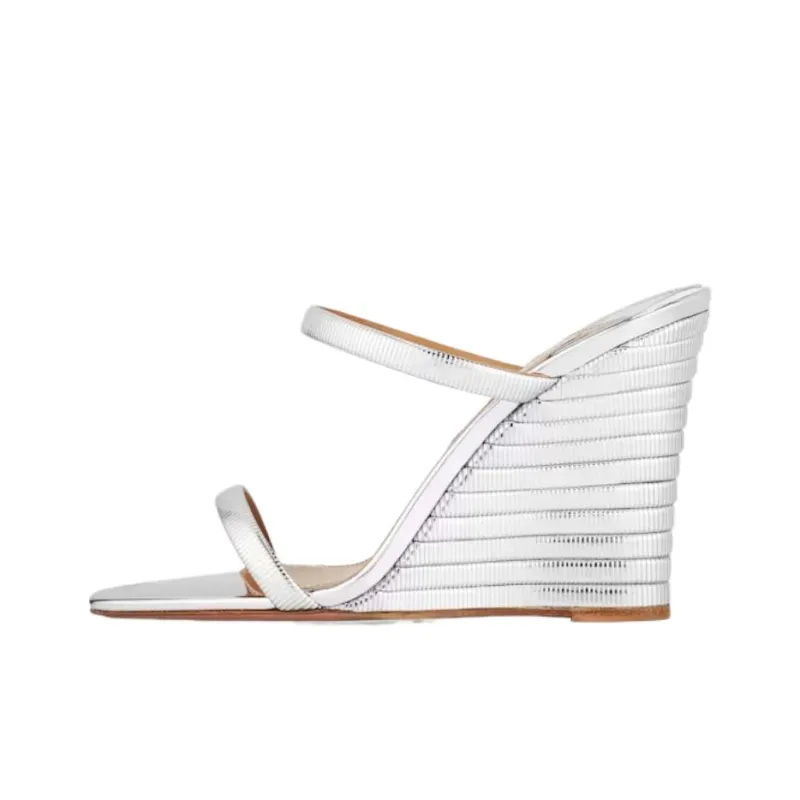 AQUAZZURA Slide Slippers 9.5cm Women's Silver-0