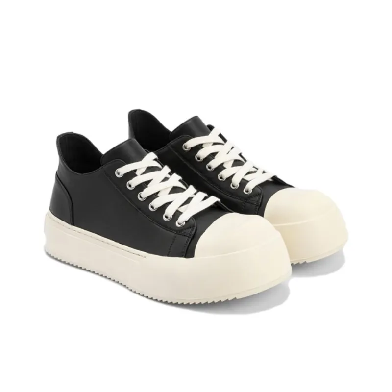 GXG Oversized Derby Shoes Anti Slip And Wear Resistant Height Increasing Coverage Low Top Skateboard Shoes Men's Black-6