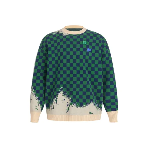 Bosieagender Knitwear Unisex Green Plaid