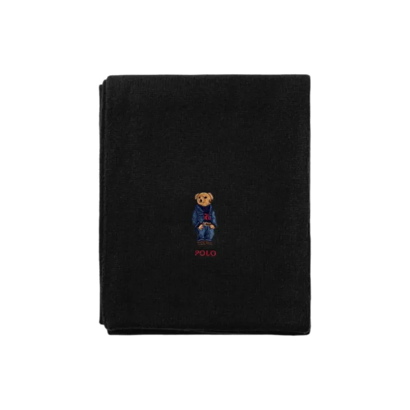 Polo Ralph Lauren Wool Nylon Knit Scarves Unisex Black-1