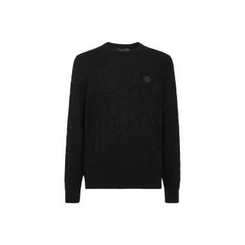 PHILIPP PLEIN Logo patch Crew Neck Jumper