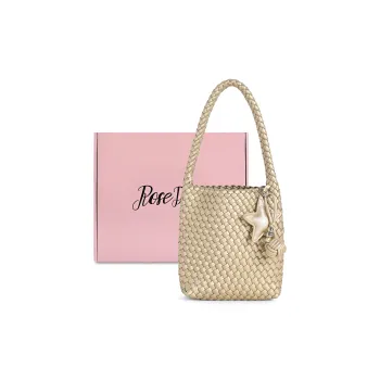 ROSEDAWN PU Bucket Bag Handbag Women's Champagne/Silver