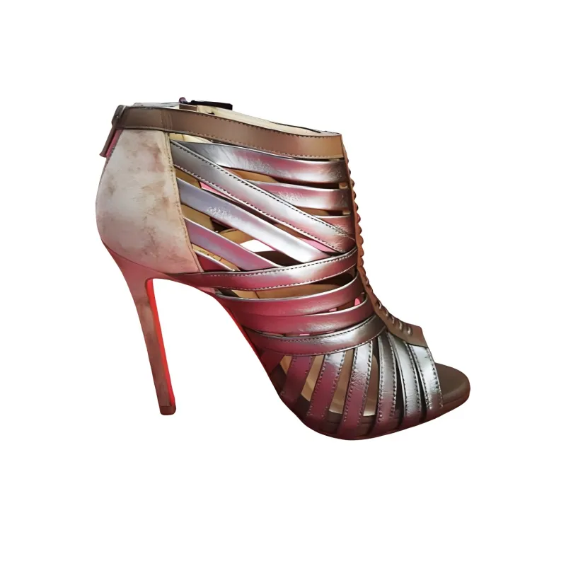 CL LUBOTING Karina Roman Sandals 12cm Women's Silver-1