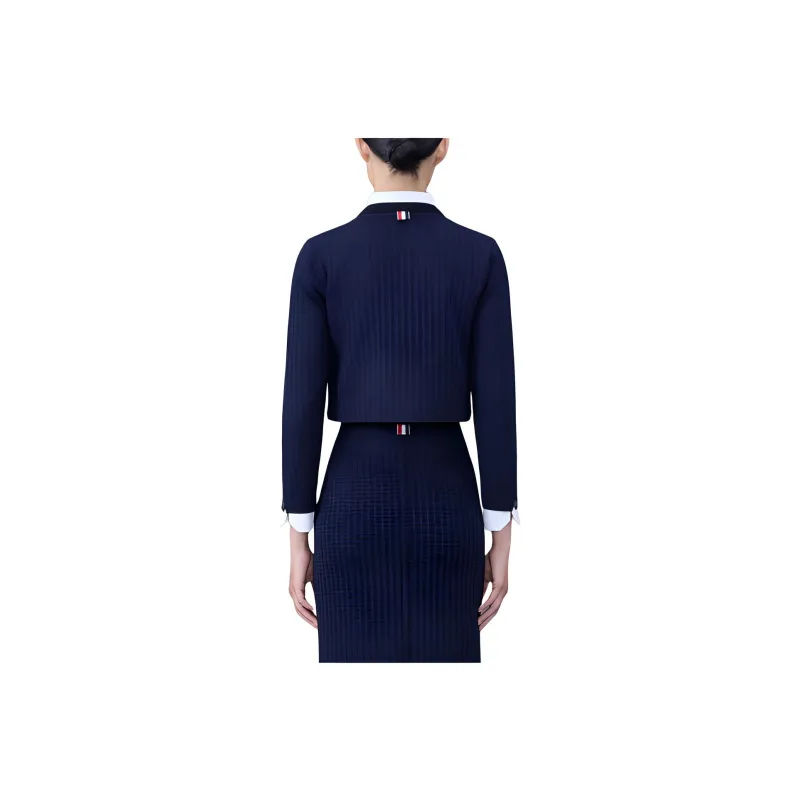 THOM BROWNE Signature 4-Bar Cropped Cardigan-1