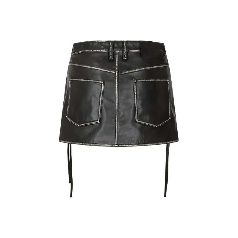URBAN REVIVO Casual Short Skirts Women's Dark Coffee Brown-1