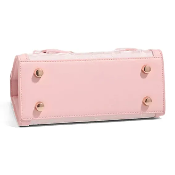 CLEVER& KETCH PU Kelly Bag, Shoulder Bag, Handbag Women's Pink/Black-3