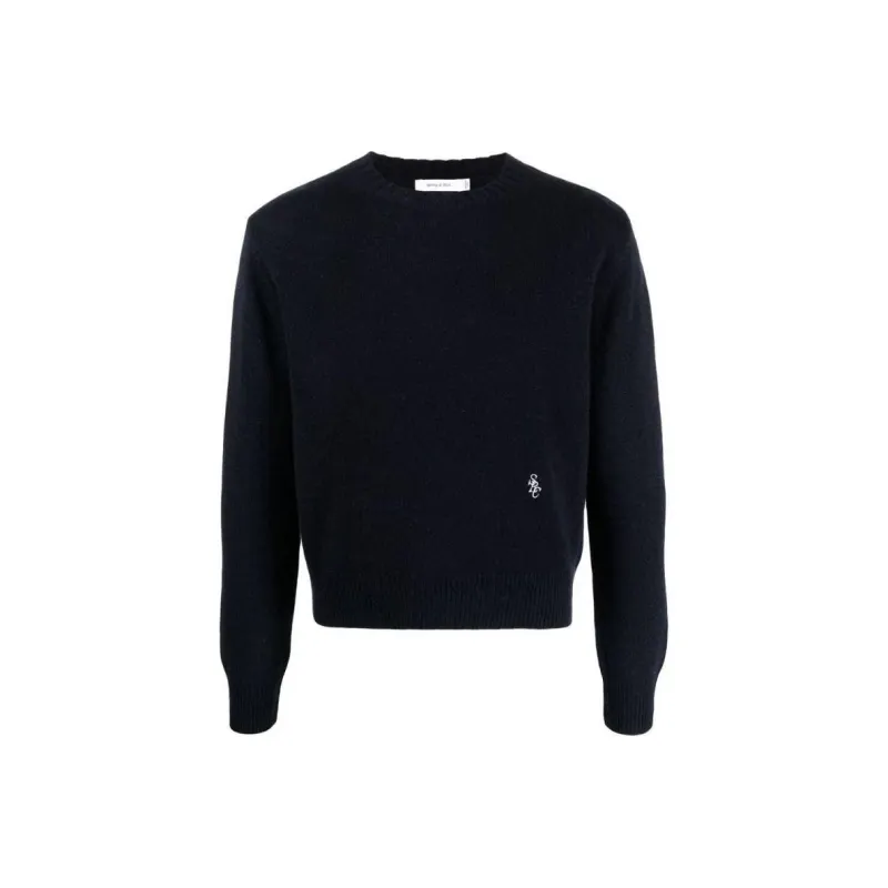 SPORTY & RICH Logo embroidered Crew neck Jumper-0