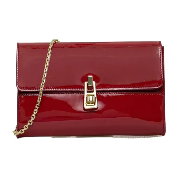 COCCINELLE Magie Patent Leather Crossbody Bag, Shoulder Bag Women's Dark Red