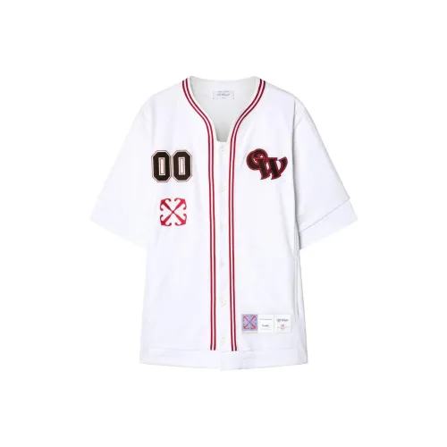 OFF-WHITE Logo Embroidered Straight Hem Shirt