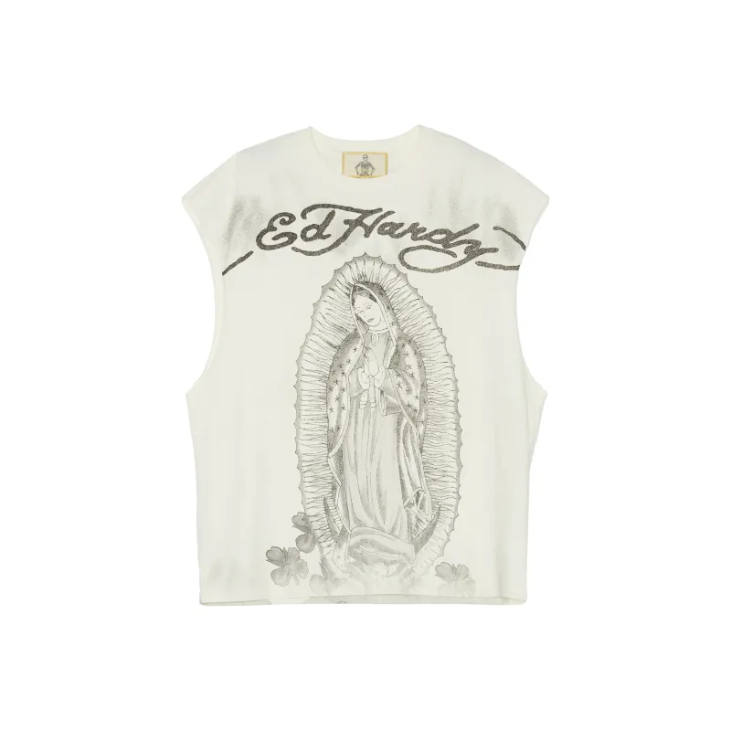 Ed Hardy Tank Tops Men Ivory White E1OBM017-0