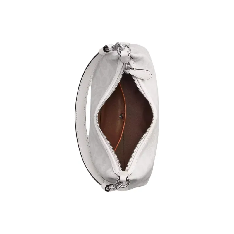 COACH Juliet Coated Canvas Shoulder Bag Tubas Women's Silver & Chalk White-3