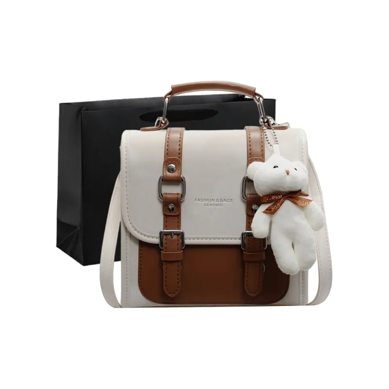 PINK·LAND PU Backpack Women's Pink/Brown/Silver/Blue/Black-7