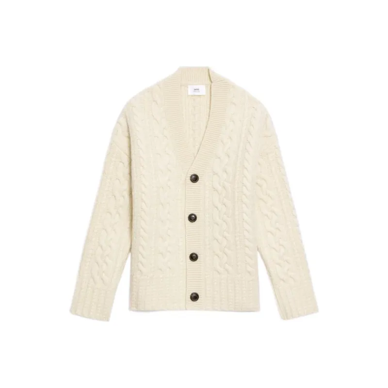 Ami English Ribbed Cardigan-0