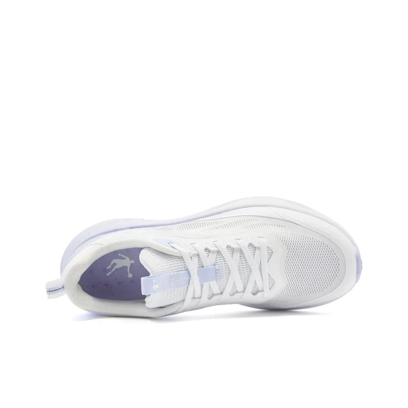 QIAODAN Cushioning, Slip Resistant, And Abrasion Resistant Low Top Casual Running Shoes Women's White Purple-3