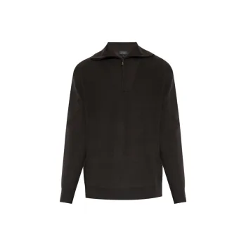 EMPORIO ARMANI Half zip Fine ribbed Jumper