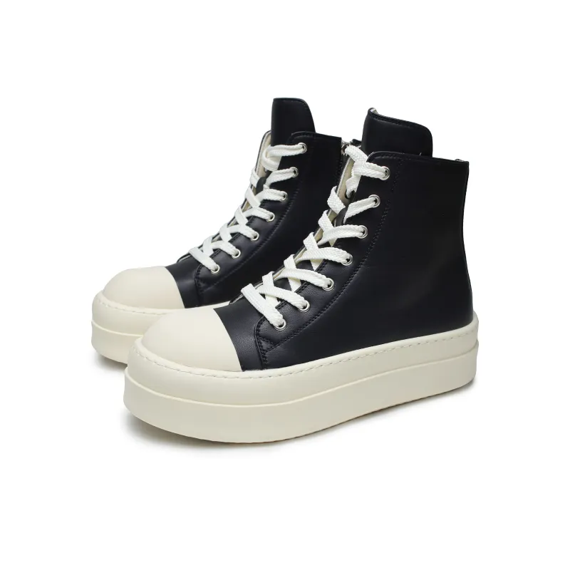 MOMGOG Height Increasing High Top Skateboard Shoes Unisex Black-1